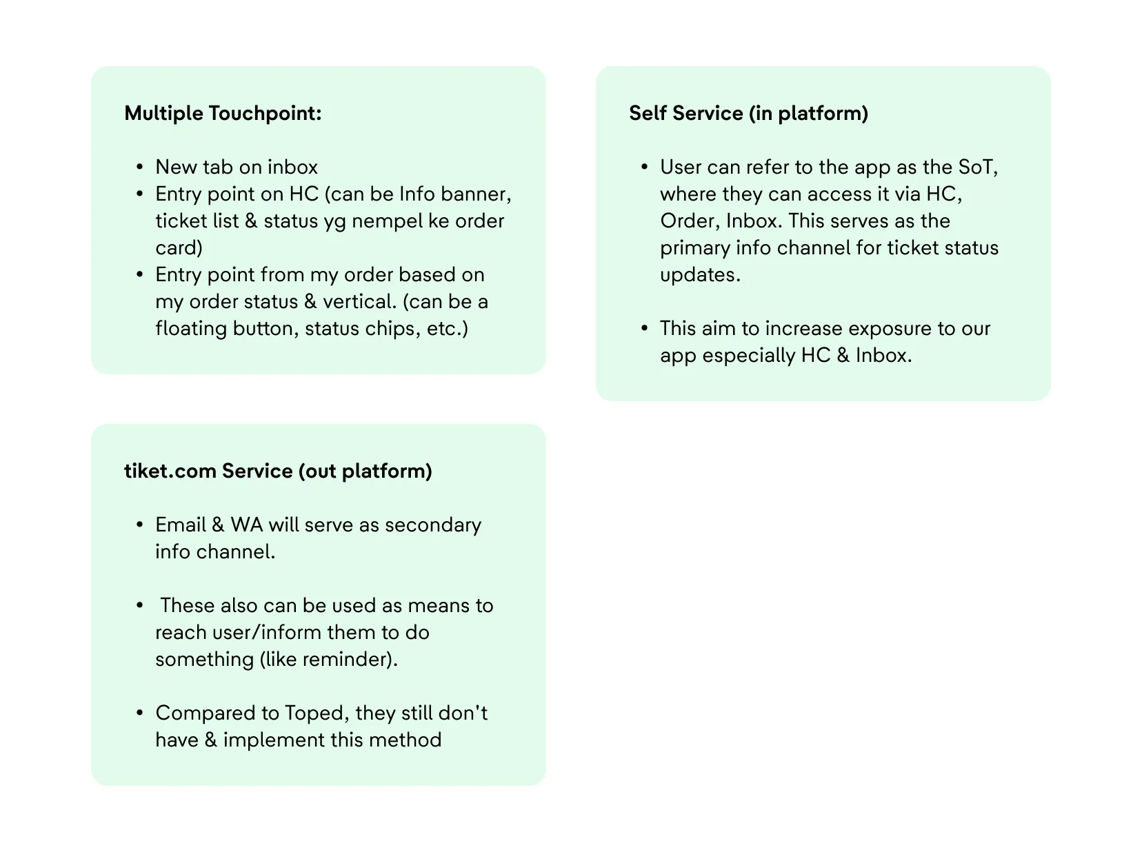 Experience system, multiple touchpoints and self-service in platform